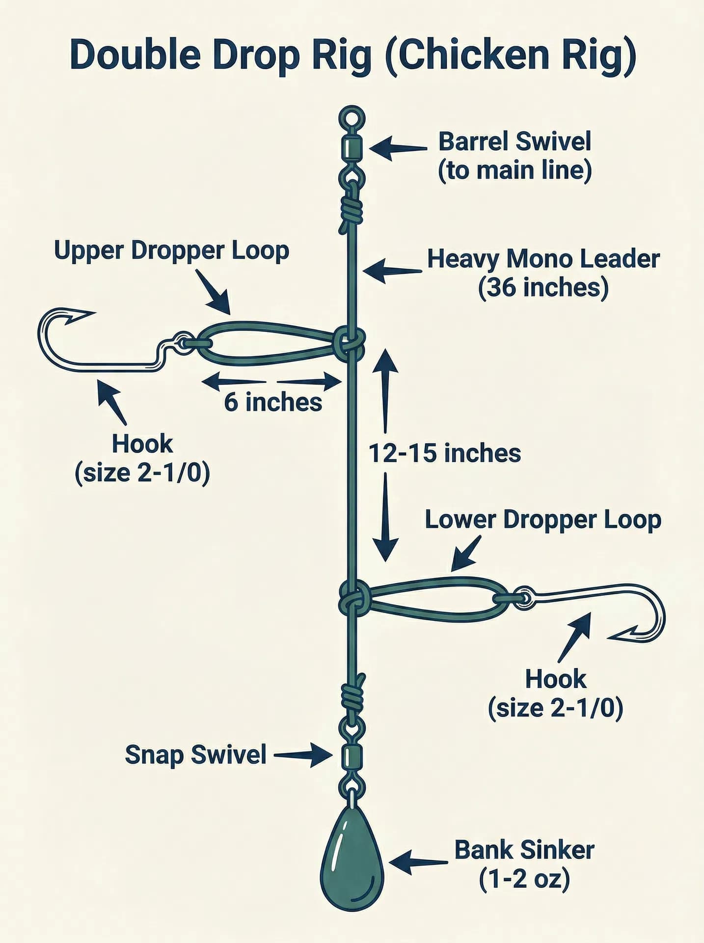 Diagram of the Double Drop Rig (Chicken Rig)
