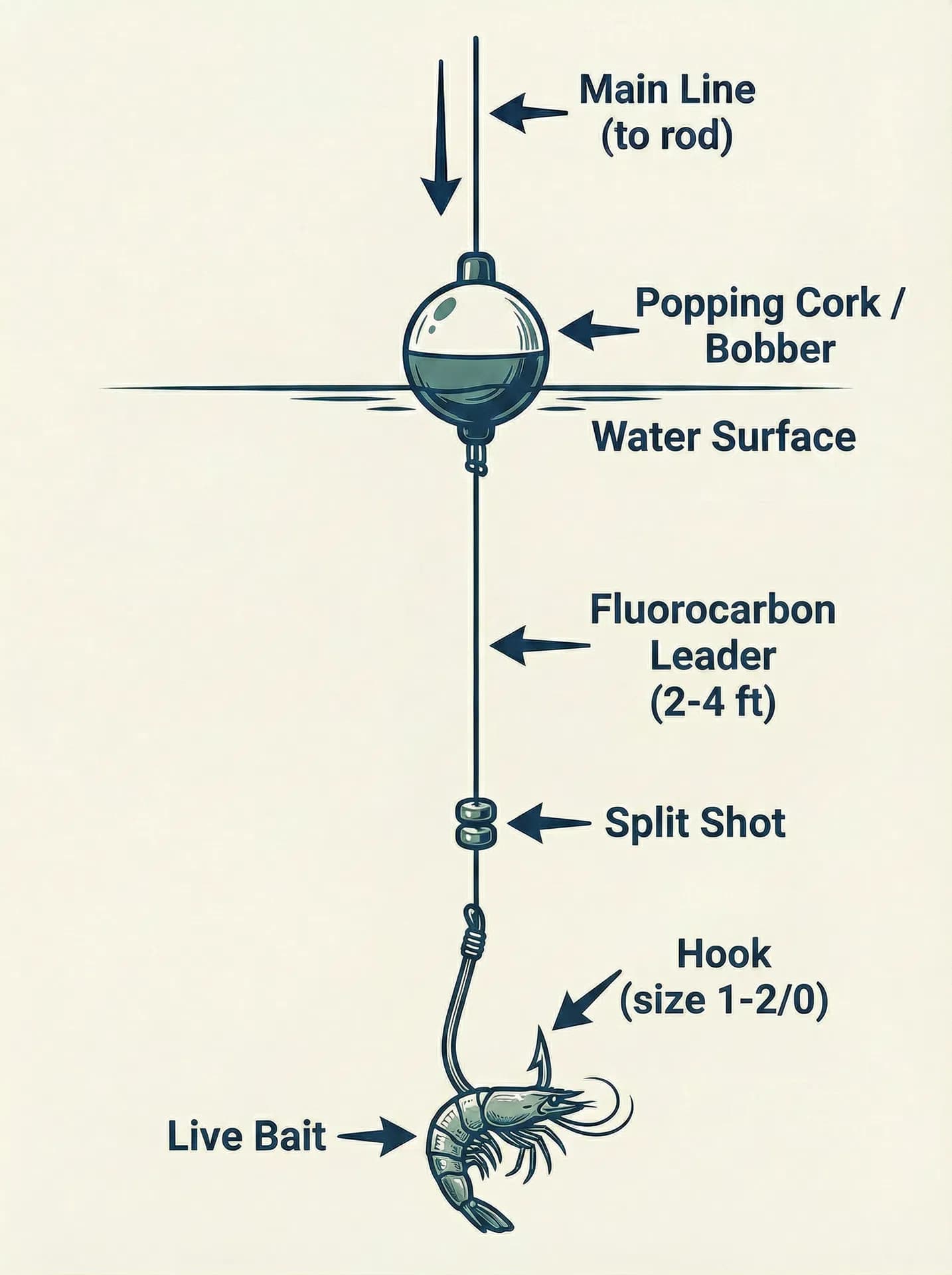 Diagram of the Float Rig (Bobber Rig)