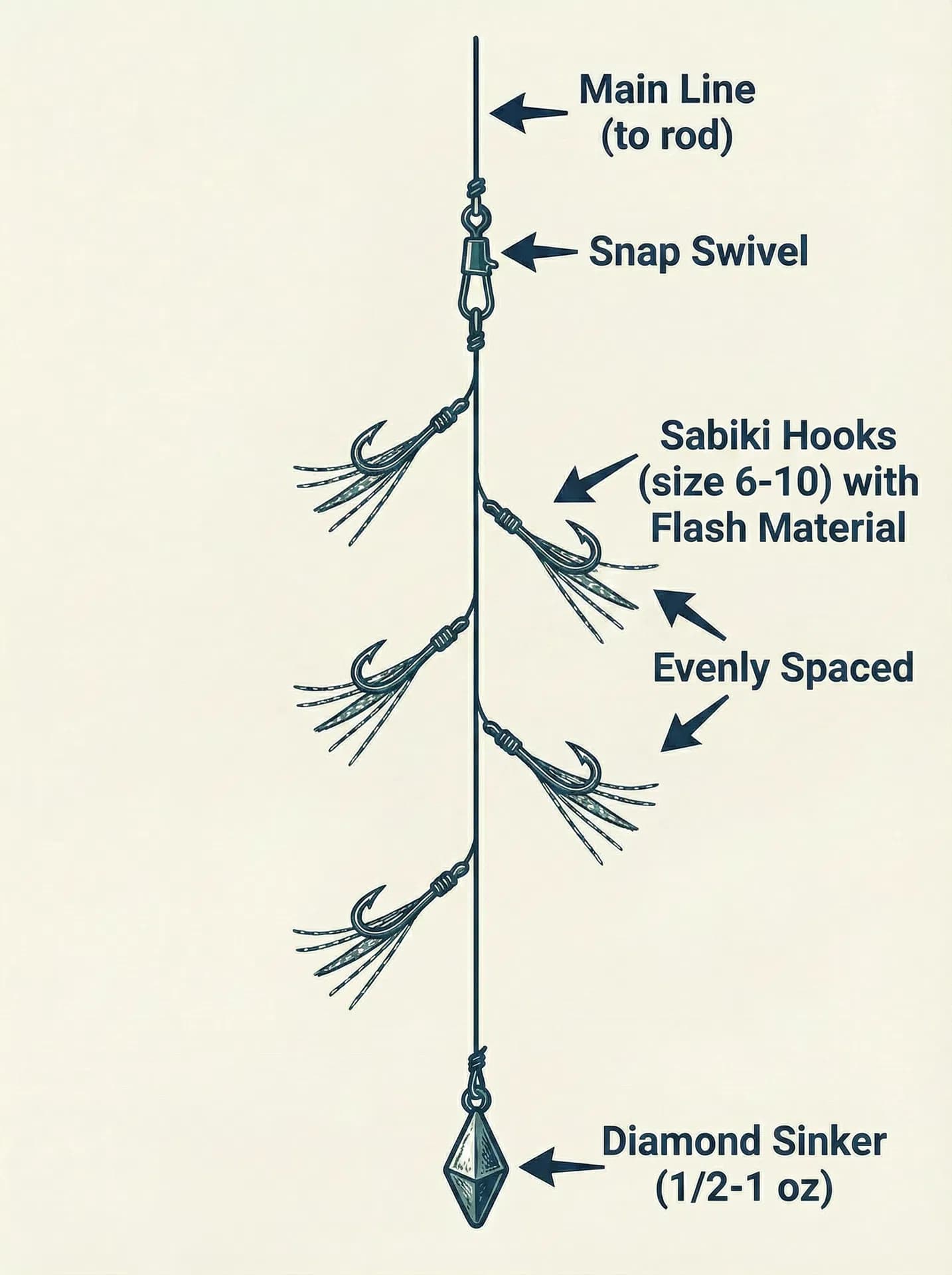 Diagram of the Sabiki Rig